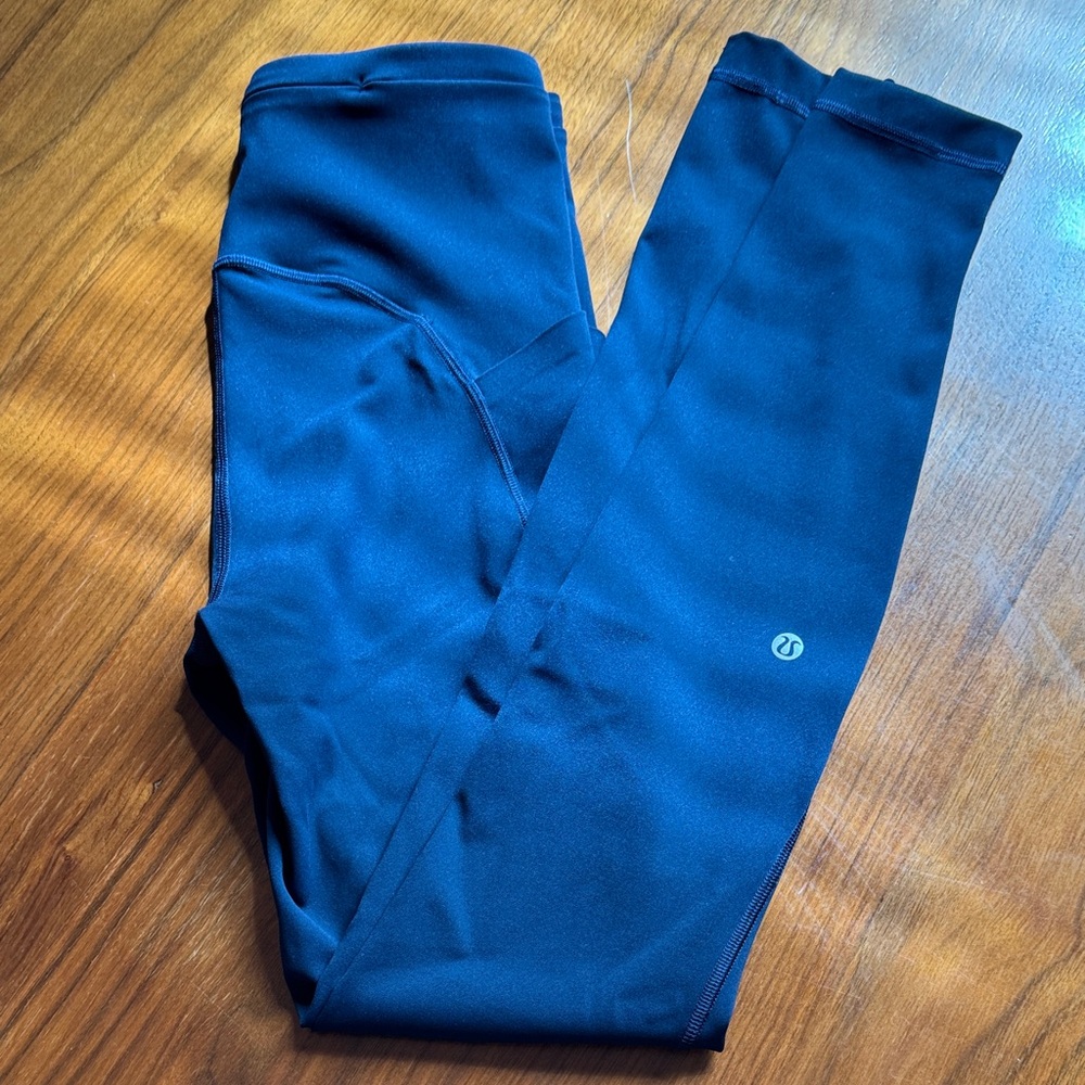Lululemon Navy Workout Leggings with Logo